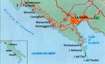 Karte Cinque Terre